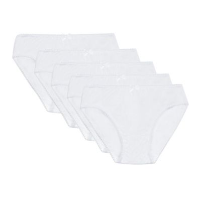 Pack of five girls' white briefs